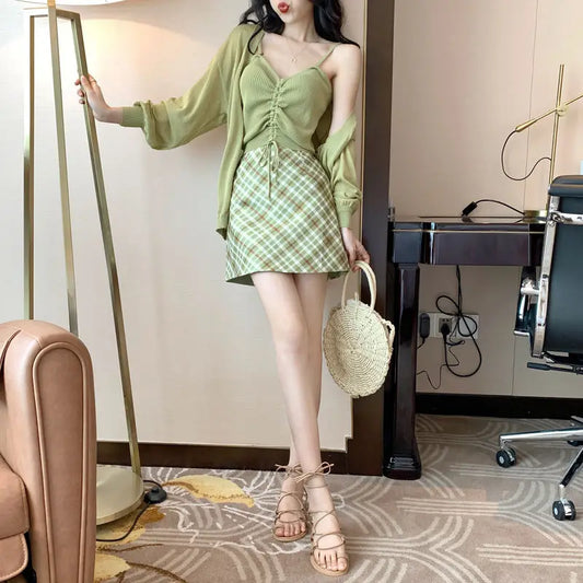 Office Female Outfits Y2k Streetwear Summer Fashion 2025 Clothing Trend Chic and Elegant Festival Women's Two Skirt Piece Set