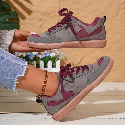 Sneakers Women Fashion Platform Casual Single Shoes Breathable Flat Bottom Lace Up Lightweight Sneakers Shoes Zapatos De Mujer