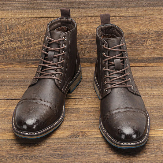 Men's Ankle Boots 2025 Fashion Comfortable Brand Leather Men Boots