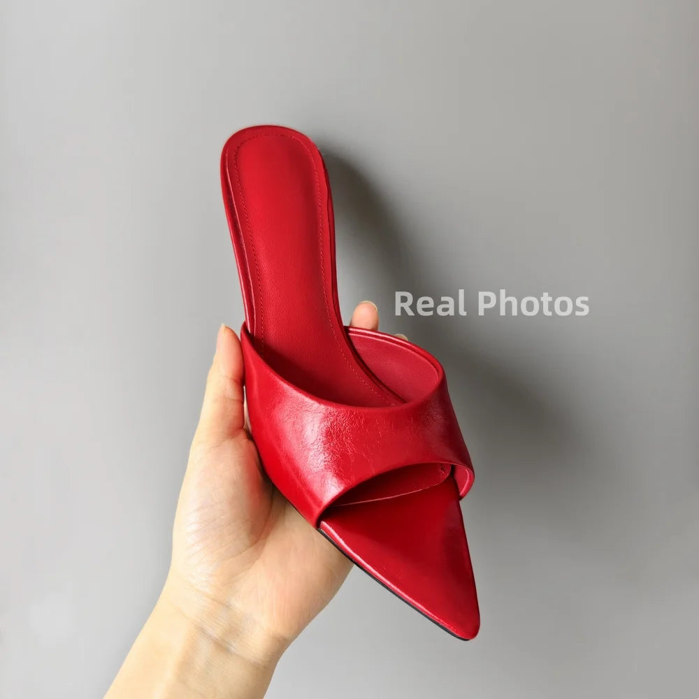 FEDONAS Women Genuine Leather High Heels Sandals Sexy Pointed Open Toe Party Wedding Summer Shoes Woman Soft Leather Prom Pumps