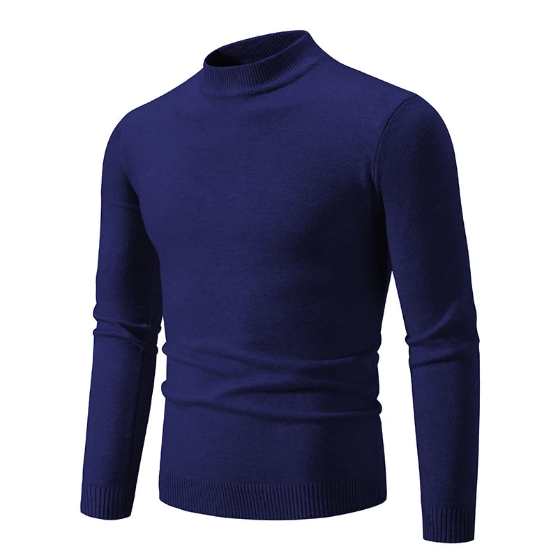 Ny Autumn Winter Designer Fashion Half Turtleneck Sticked tröja Högkvalitativ herr Casual Solid Color Warm Woman Sweaters