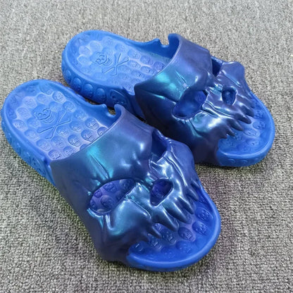 Skull Slipper Demon Y2k Platform Cloud Summer Beach Sandal Slides Flip Flop Men Male Non Slip Indoor Outdoor Soft Shoe Home 2025