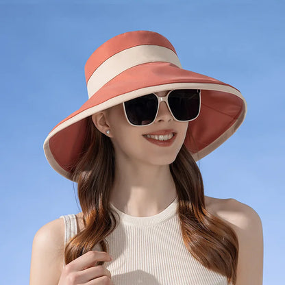 Panama Women's Fisherman Sun Pot Hat Sunscreen Beach Summer Hat Big Brim Fashion Bow Outdoor Cap H41