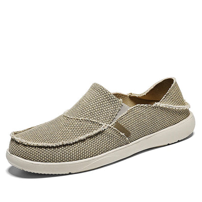 Ny ankomst vår sommer komfortable uformelle sko Lightweigh Mens Canvas Shoes for Men Slip-On Brand Fashion Flat Loafers Shoes