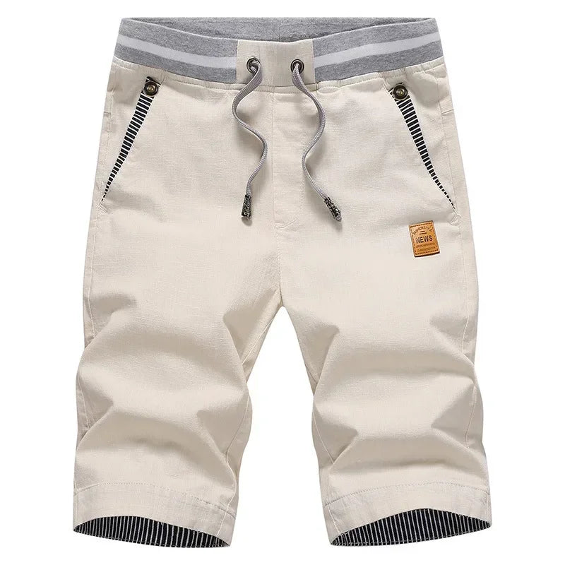 Man Summer Men's Casual Cotton Linen Shorts Beach Short Pants Male Bermudas Trend Breeches Casual Sport Shorts Classic Brand
