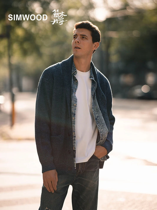 Simwood High Standard Autumn Nuevas llegadas de chales Cardigan Men 7 Calibre Vintage Jackets de calidad Calidad
