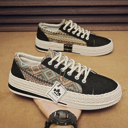 Chaussures décontractées plates pour hommes baskets en toile pour hommes Summer Souffer pêcheur en lin mocassins en tissu confortable Espadrilles