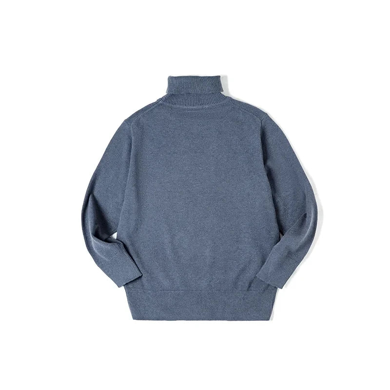 Maden Thermal Sweater Men’s Turtleneck Basic Knitted Shirts Autumn Winter Solid Thick Pullovers Turn-down Collar Soft Underwear