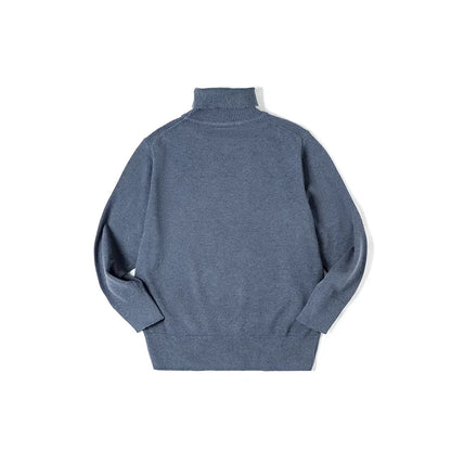 Maden Thermal Sweater Men’s Turtleneck Basic Knitted Shirts Autumn Winter Solid Thick Pullovers Turn-down Collar Soft Underwear