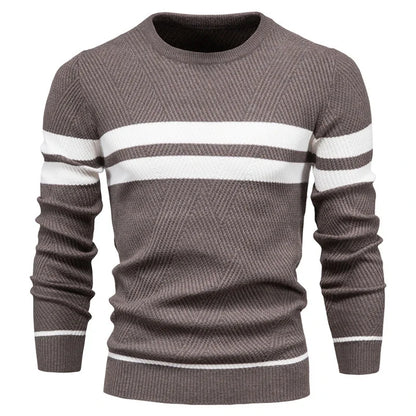Camisola de manga longa de gola alta masculina, blusas finas, moda casual, roupas de outono, novo