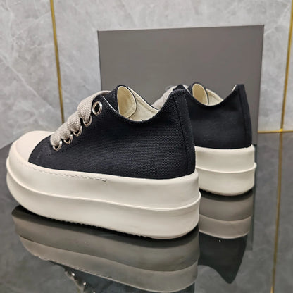 Ricks shoes high-density canvas low-top shoes Joker thick shoelaces casual shoes thickened height shoes couple.