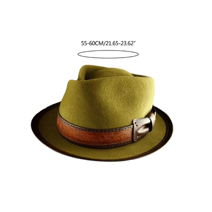 Wool Fedora Boater Hat with Bow Short Brim Hat for Women Photo Props Western Fedora for Women Unisex Wear