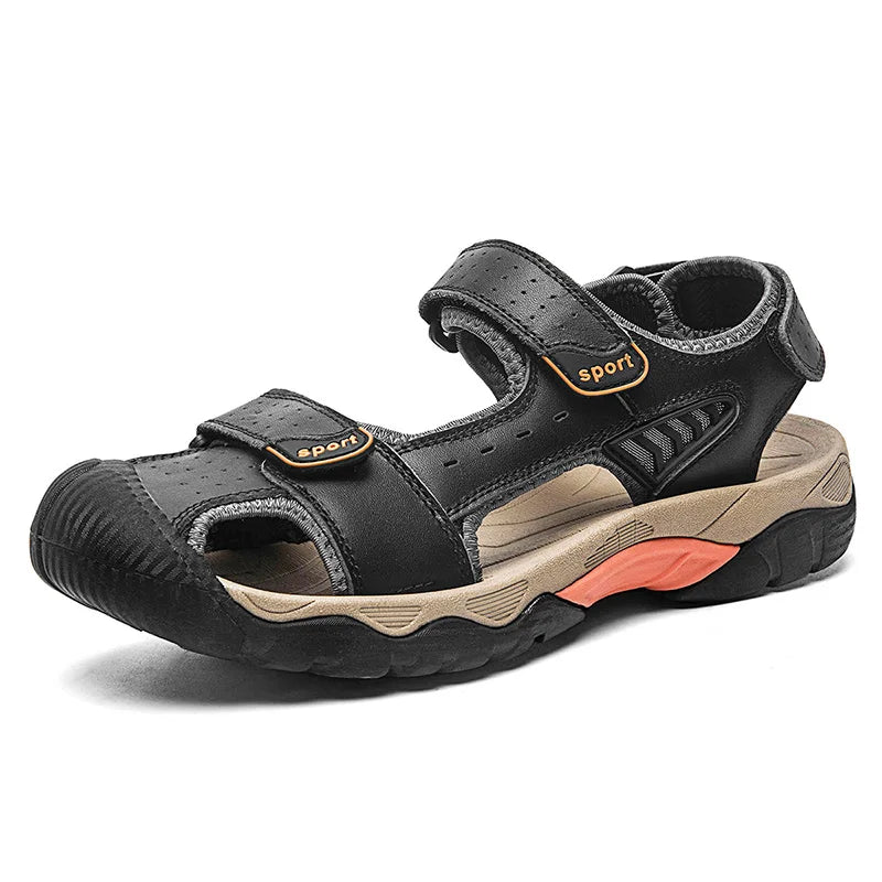 Men's Genuine Leather Sandals Brand Classic Summer Sandals Male Outdoor Casual Lightweight Sandal Fashion Sneakers Big Size 48