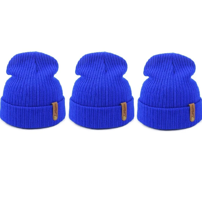 Brand Oohmy Knitted Hats for Men Women, Skullies Caps, Warmer Bonnet, Casual Cap, Monochromatic, Male and Female, Winter, 2024