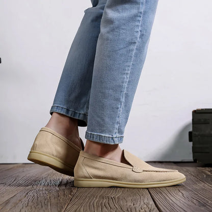 Herren lässige Schuhe Kuh Wildleder echte Leder Männer Klassische Britenstil -Ladung Moccasins Herren Leichte bequeme Fahrflats