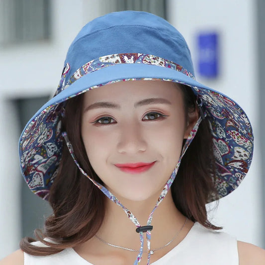Bucket hat, panama women's Korean sunscreen hat, beach hat, windproof breathable hat, hats for women travel Cap S67