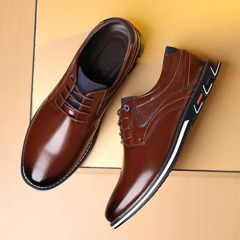 Scarpe a banda elastica per uomini Brand Scarpe casual Scarpe in pelle Morbida Business Fare Business Calza