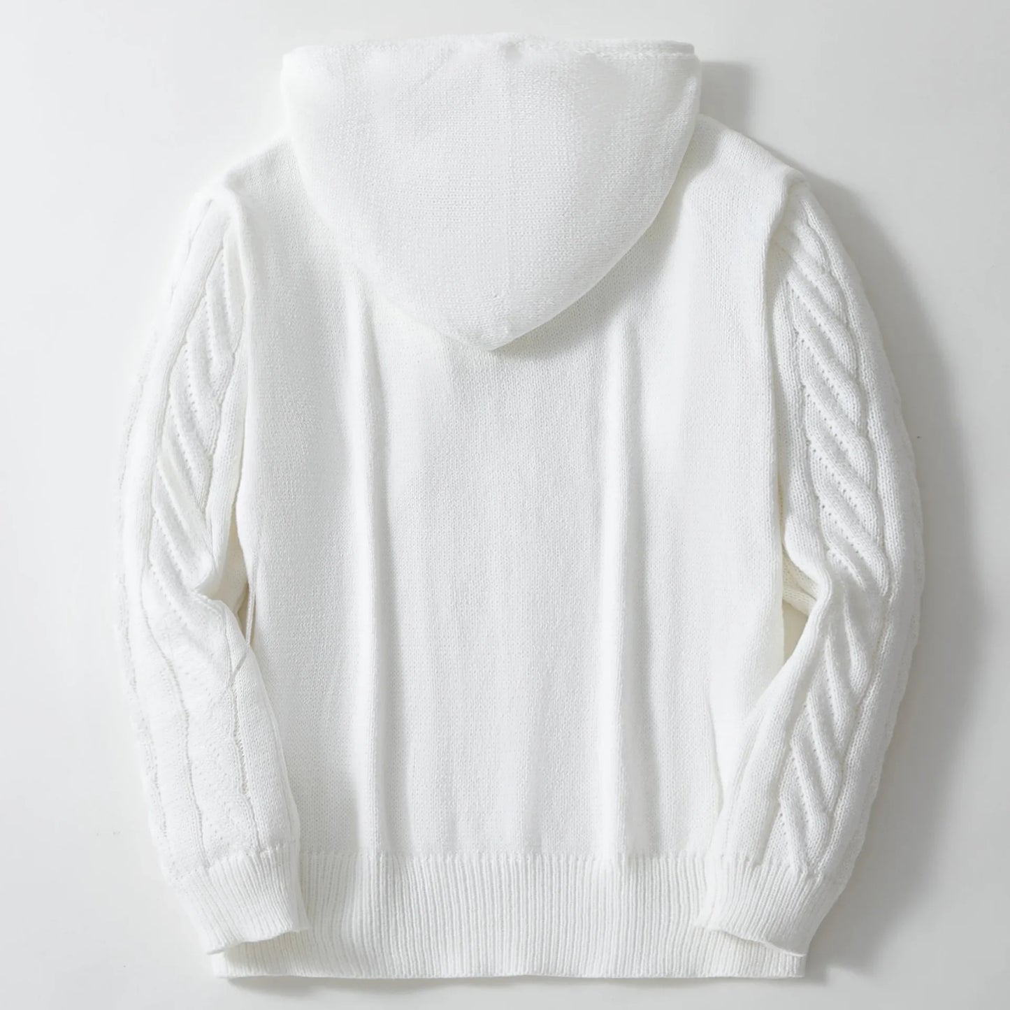 Mænd sweatshirts Pullovers Sweatere Solid afslappet løs splejsningshætte strikket Drawstring Regulære tykke varme toppe Efterår vinter