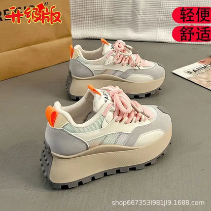 Spring automne Nouveau 2025 Plateformes féminines baskets en maille respirante Chaussures décontractées sans glissement confortables