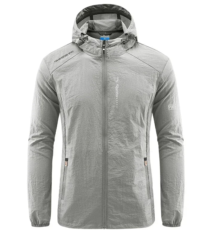 Summer Outdoor Szybki suchy słońce cienki kurtka Mężczyźni wędkarski Rybołówstwo z kapturem sportowy sport Ultra lekkie płaszcze