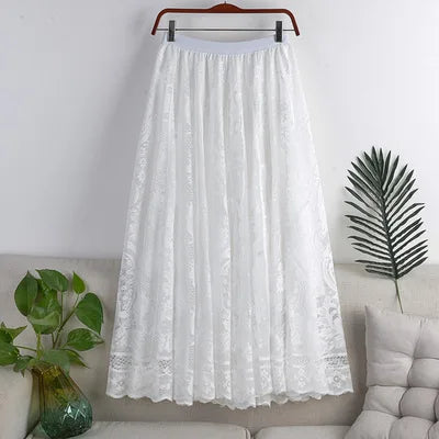 Woman Clothing Casual Elegant Summer Embroidery Streetwear Party Y2k Skirt Fashion Clothes Vintage Long Skirt Ethnic Style
