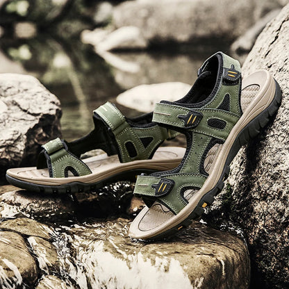 Big Size 48 49 Beach Sandals For Men Outdoor Casual Trekking Summer Breathable Shoes Sandal Hook & Loop Sandalias Hombre Playa