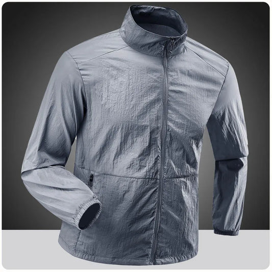 Plus Size 7XL 8XL Summer Hiking Jackets Men Fishing Cycling Hooded Gym Running Coat Outdoor Sun-Protective Thin Jacket Clothing