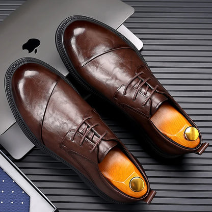 High Quality Men Genuine Leather Shoes Versatile Men's Casual Shoes Fashion Brand Man Oxford Shoes Lace Up Formal Dress Footwear