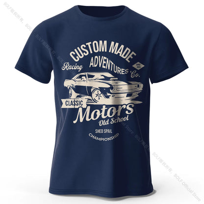 Camiseta impresa de motores para hombres 100% algodón de algodón
