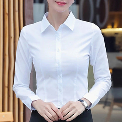 Camicie da donna camicette da donna camicia bianca camicetta a maniche lunghe top da femmina di camicette di base 2023 abiti da donna elegante moda