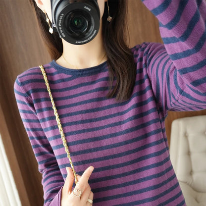 Femei Pulover 100% din bumbac ondulat cu b-gât pullover toamna iarna tricot casual îmbrăcăminte modă cu fundul moale de blaturi de pulover