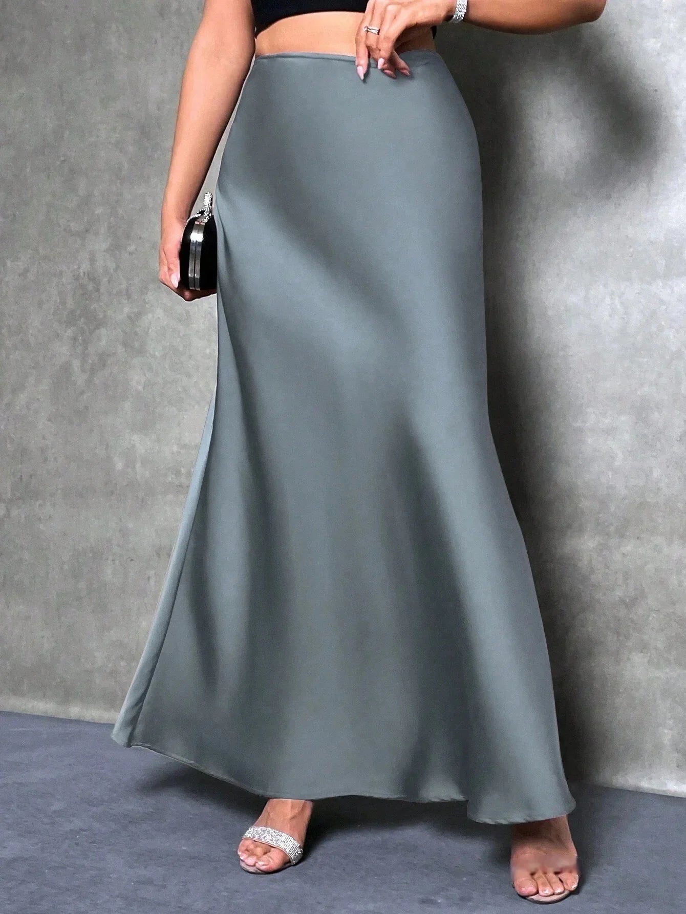 Nuevo estilo de moda europea y americana Velvet A- Falda de línea Línea Vestido largo para mujeres Otoño Invierno 2023 Diseño simple