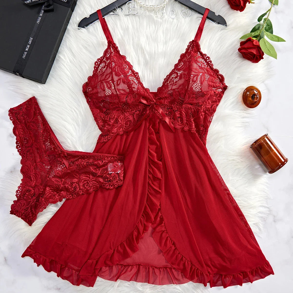 Tiulle Supengers Znakomite kobiety Lencerias Lace V-Neck Biecid Bielid