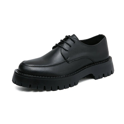 Nye platformsko loafers sko mænd tyksålede bryllupssko sorte formelle forretningssko slip-on læder øger afslappet sko