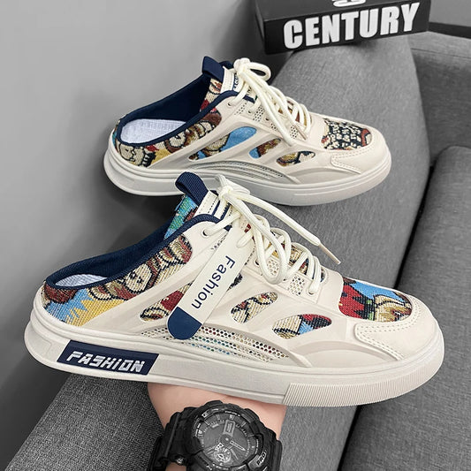 Men Canvas Shoes Comfort Lightweight Casual Shoes Men's Wear-resistance Sneakers Breathable Loafers Half Shoes Zapato Hombre