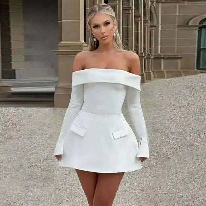 Avrilyaan Button Backless Bodycon Short Sexy A-line Dress Women Nightclub Party Dress Long Sleeve Mini Autumn Dress Vestidos