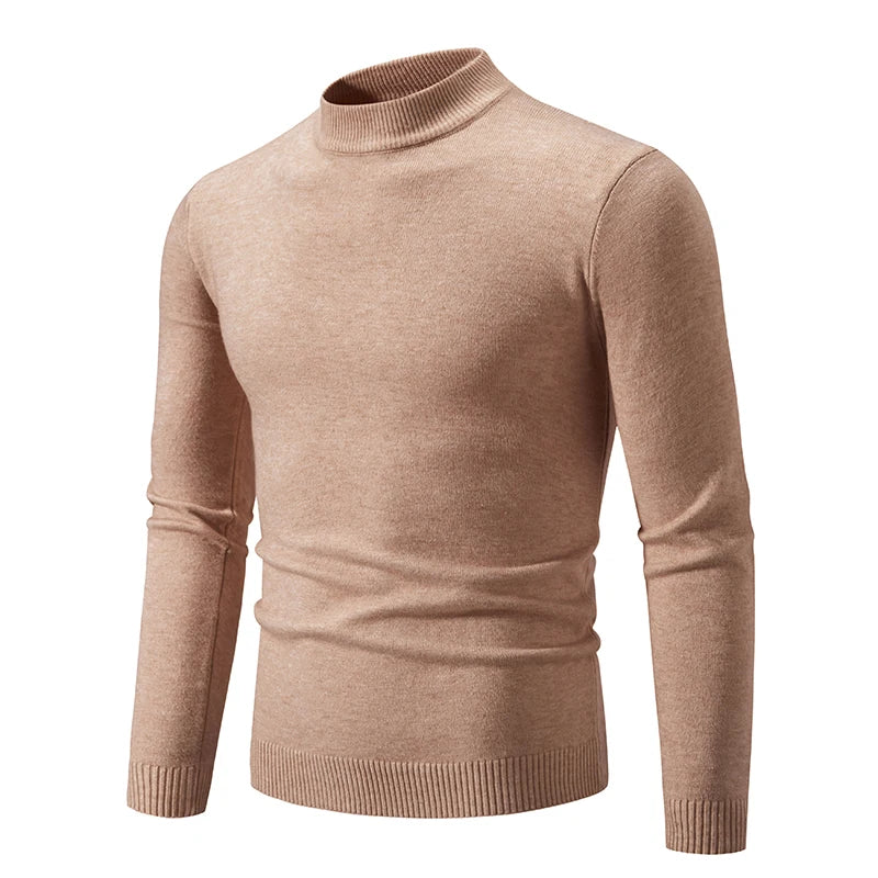 Ny Autumn Winter Designer Fashion Half Turtleneck Sticked tröja Högkvalitativ herr Casual Solid Color Warm Woman Sweaters