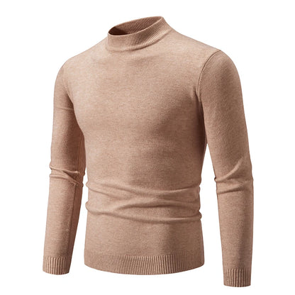 Ny Autumn Winter Designer Fashion Half Turtleneck Sticked tröja Högkvalitativ herr Casual Solid Color Warm Woman Sweaters