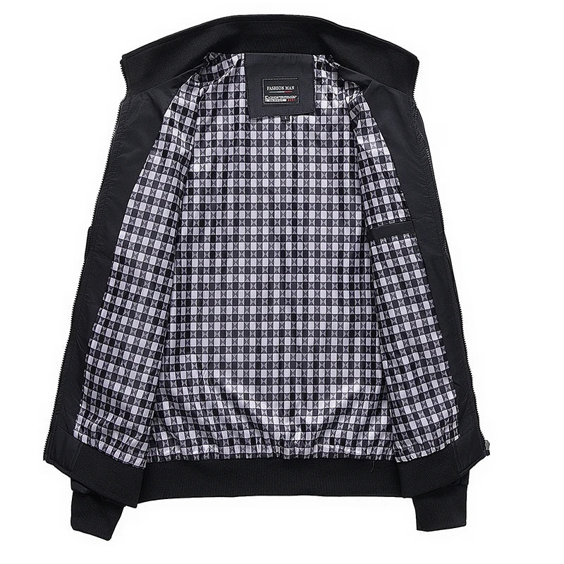 Spring and Autumn Men's Coat Fashion Trend Casual Jacket Large Loose Cardigan Middle aged Dad's Fashion Baseball Jacket