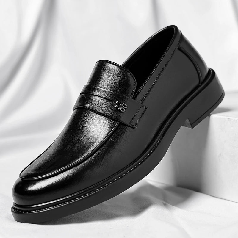Buty męskie Wysokiej jakości moda męskie buty biznesowe włoskie ręcznie robione buty oryginalne skórzane mokasyny ślizganie się