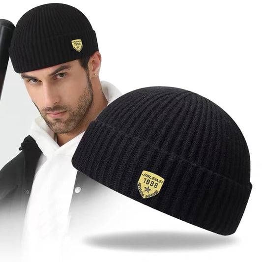 Unisex Street Style Hip Hop Beanies Brimless Melon Cap Cuff  Beanies Hats Women Men Autumn Winter Warm Knitted Bonnet Skullcap