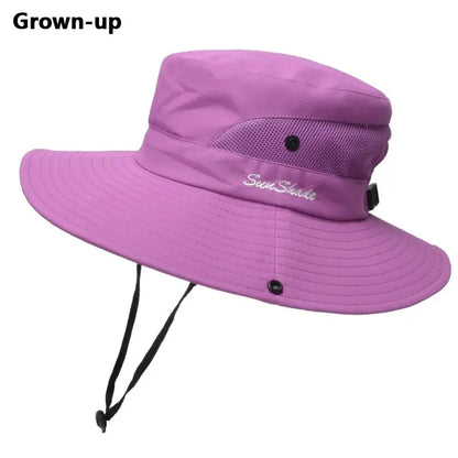 Xinbaoguan 100% polyester 9002 Sommar utomhus solhatt, andningsbar solhatt, fällbar solhatt, kvinnlig hästsvans hål fiskare hatt