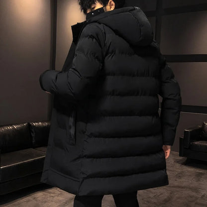Thicken Warm Men Long Parka Fashion Brand Casual Winter Windbreaker Jacket with Hood Coats Fashion Clothing for Men All-match