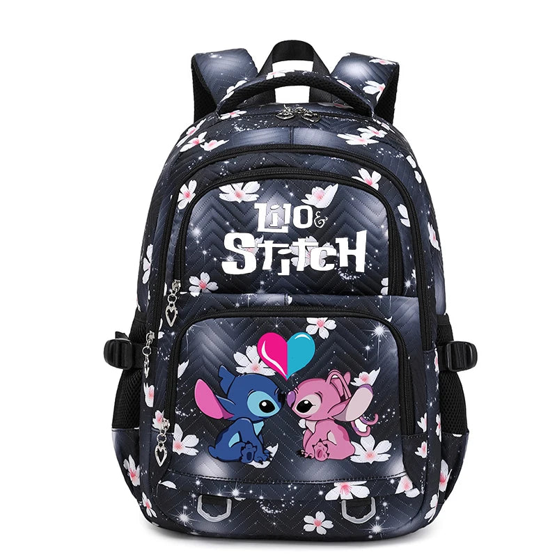 Lilo Stitch Waterproof Large Capacity Backpack for Women Girls Daypack Lightweight Schoolbag Casual Travel Knapsack