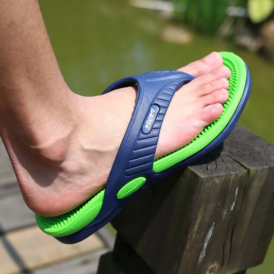 YRZL Men's Flip Flops Massage Granule Men Slippers Comfortable Beach Sandals Men Casual Shoes House Flip Flops Bathroom Shoes