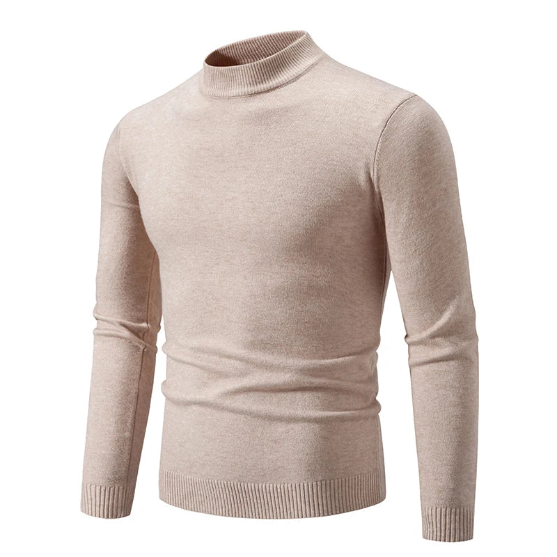 Ny Autumn Winter Designer Fashion Half Turtleneck Sticked tröja Högkvalitativ herr Casual Solid Color Warm Woman Sweaters