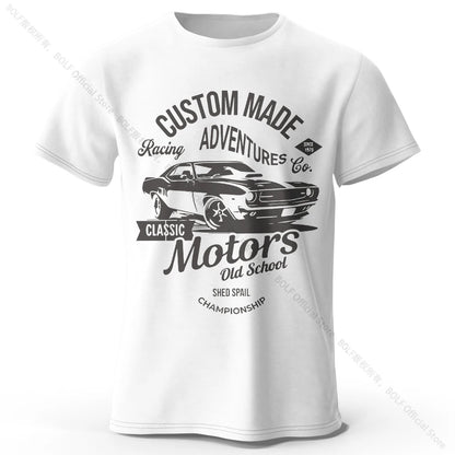 Camiseta impresa de motores para hombres 100% algodón de algodón