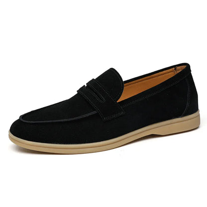 Herren lässige Schuhe Kuh Wildleder echte Leder Männer Klassische Britenstil -Ladung Moccasins Herren Leichte bequeme Fahrflats
