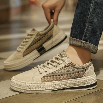 Chaussures décontractées plates pour hommes baskets en toile pour hommes Summer Souffer pêcheur en lin mocassins en tissu confortable Espadrilles