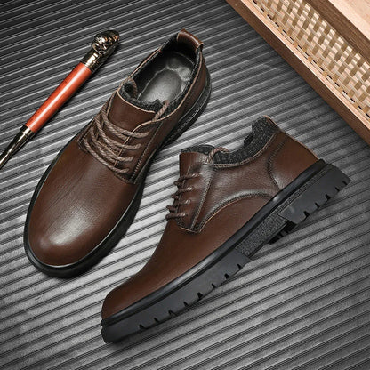 Luxury-style Men's Genuine Leather Casual Shoes Soft Sole Lace-up Oxford Shoes Stylish Formal Dress Footwear Male Business Shoes